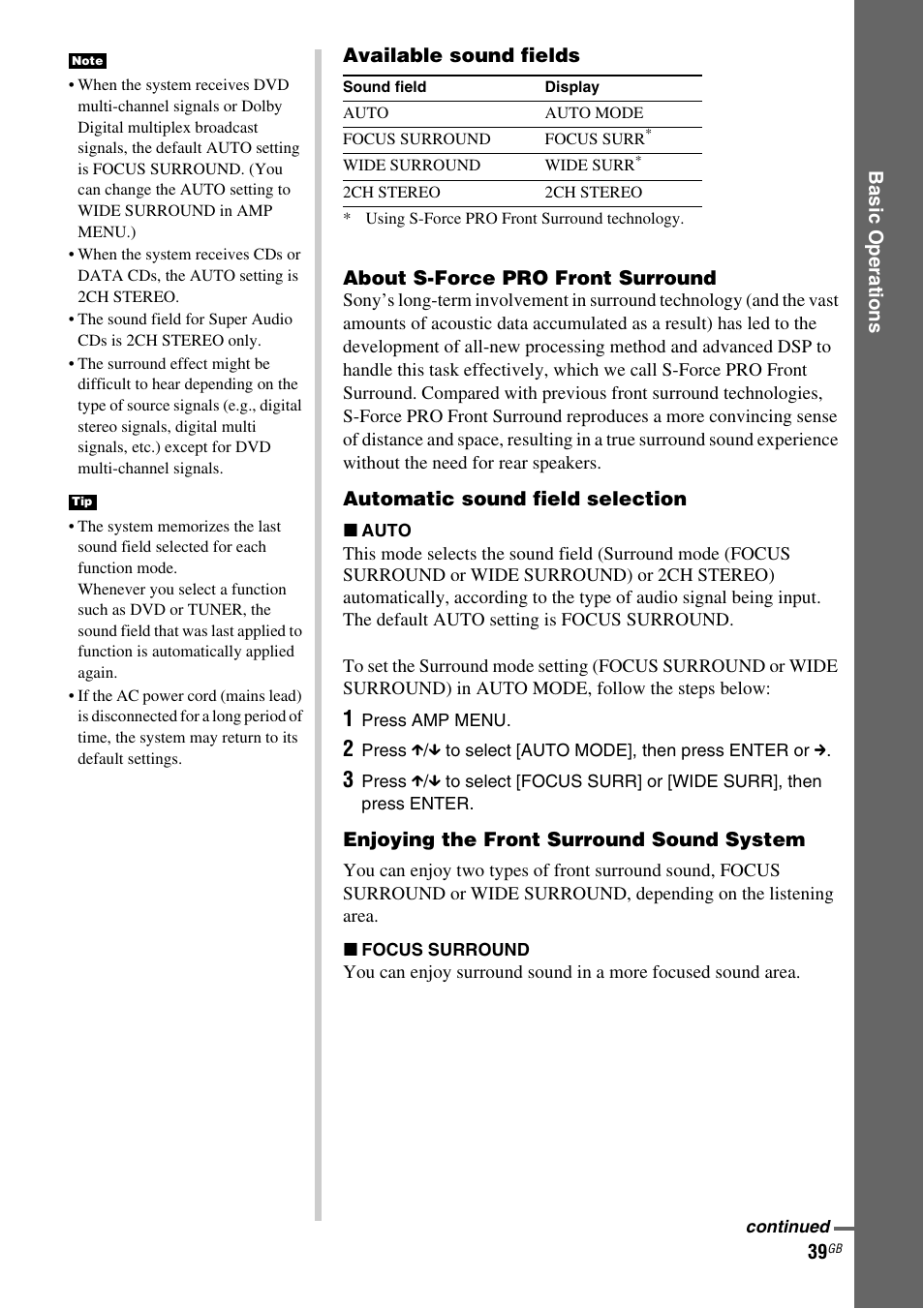 Sony DAV X1G User Manual | Page 39 / 103