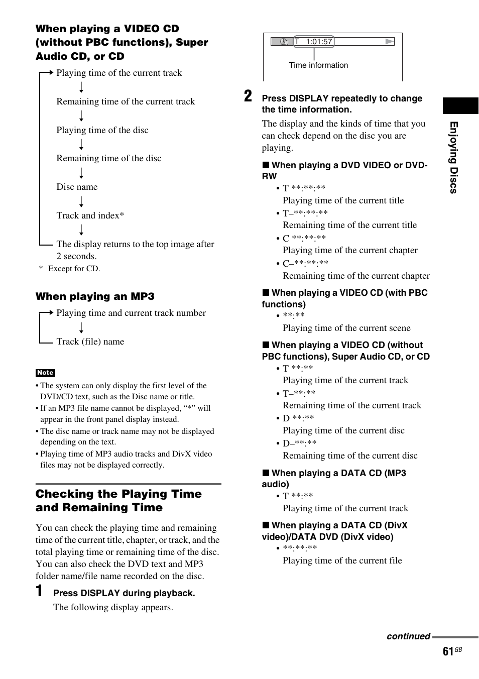 Sony DAV X1G User Manual | Page 61 / 103