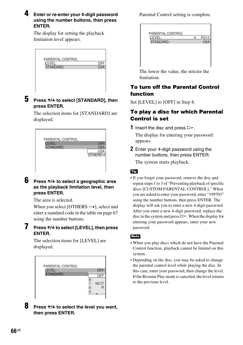Sony DAV X1G User Manual | Page 66 / 103