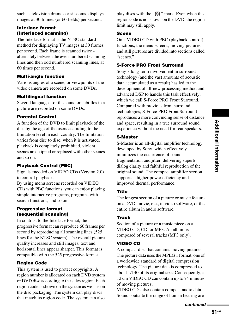 Sony DAV X1G User Manual | Page 91 / 103