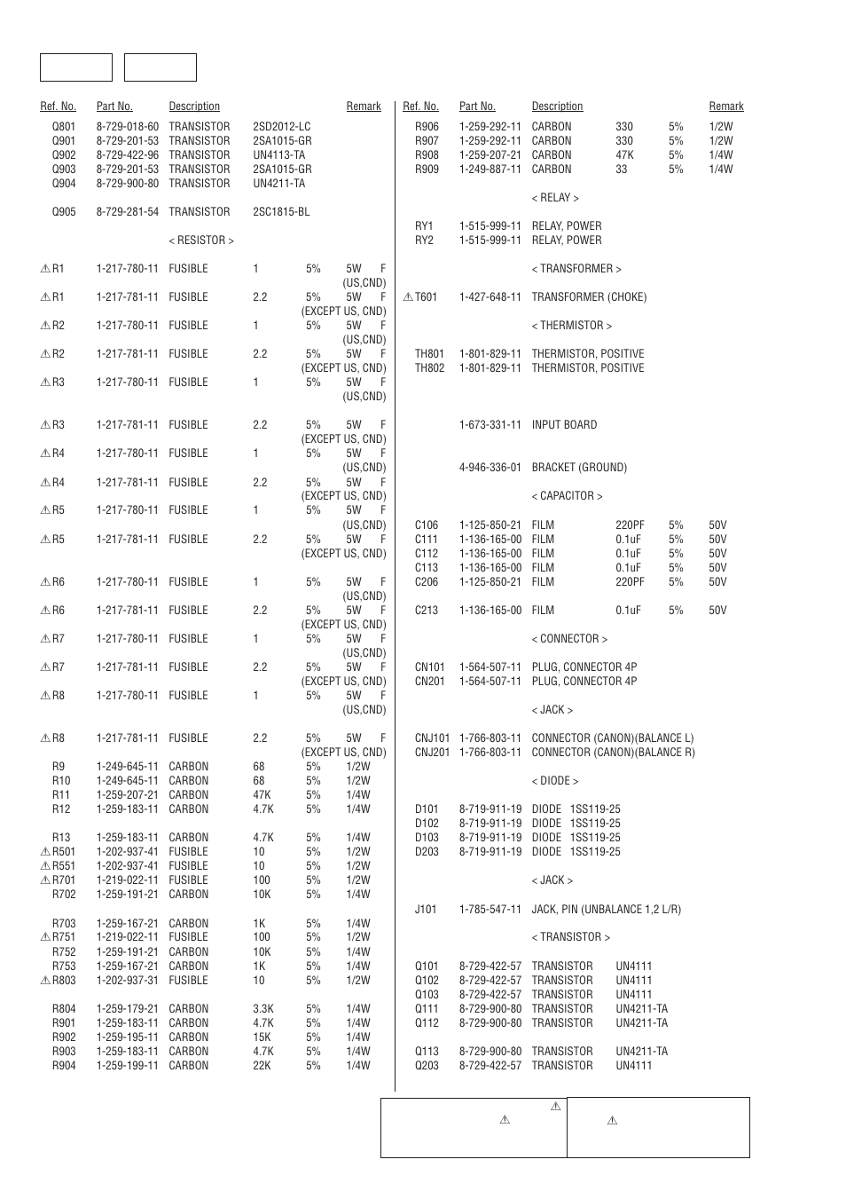 Input, Ac/ps | Sony TA-N1 User Manual | Page 20 / 26