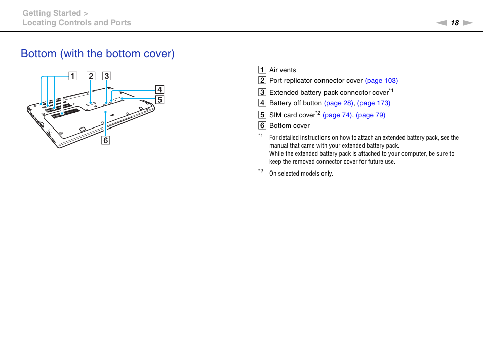 Bottom (with the bottom cover) | Sony VAIO VPCSB User Manual | Page 18 / 209