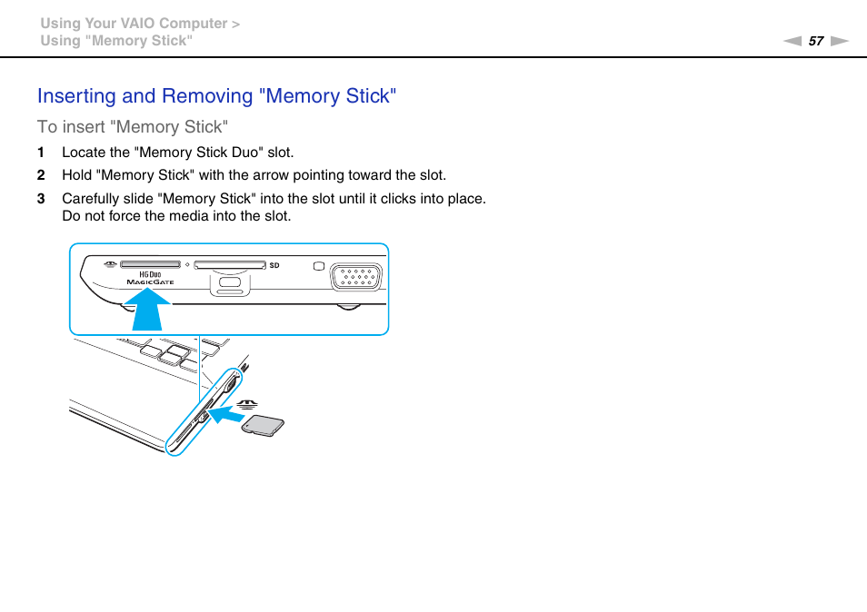 Sony VAIO VPCSB User Manual | Page 57 / 209