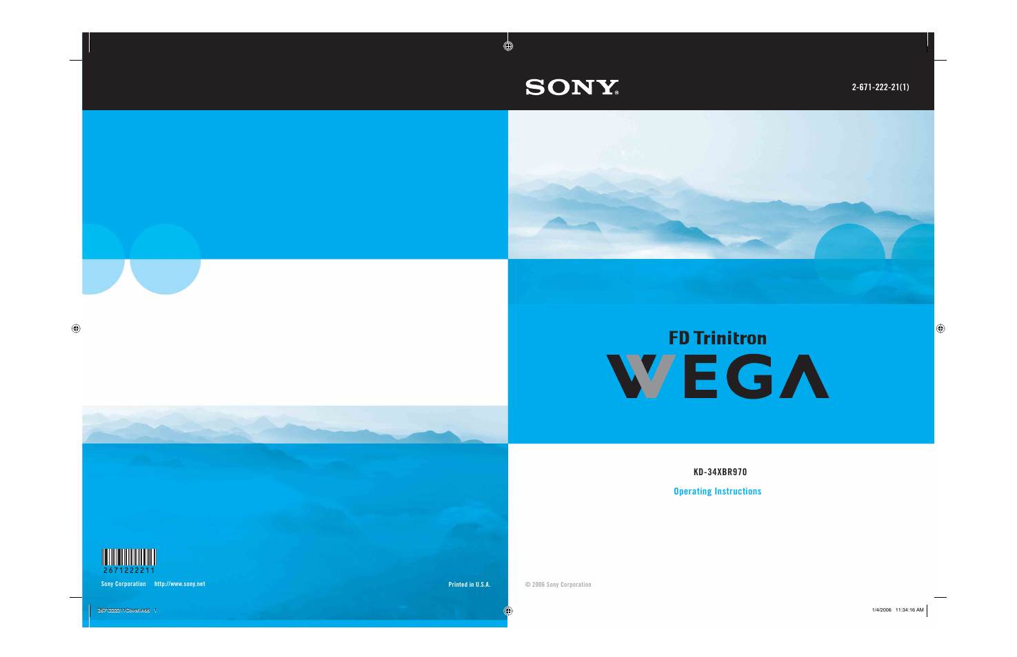 Sony KD-34XBR970 User Manual | Page 64 / 64