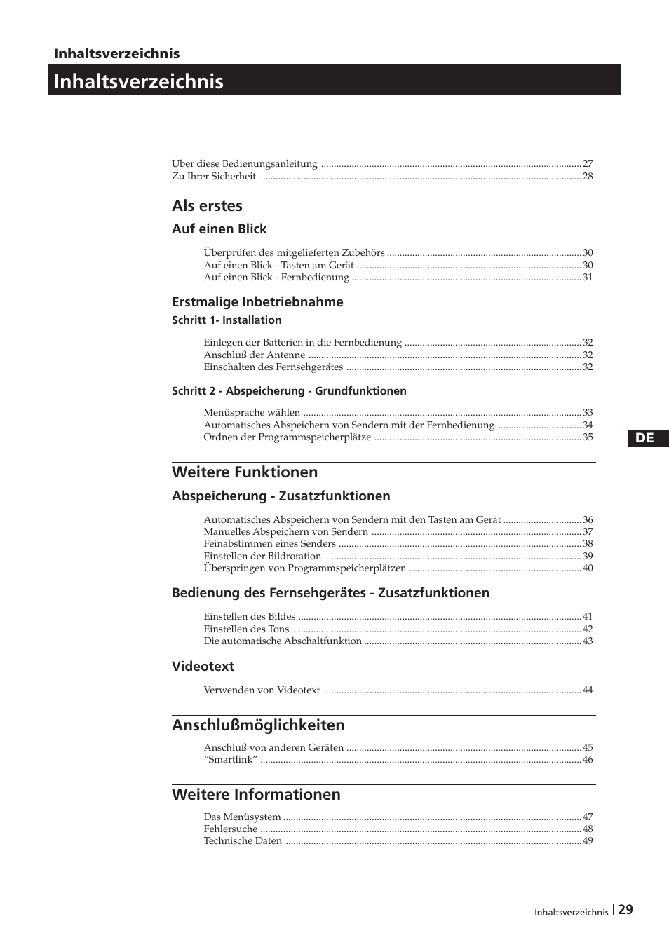 Sony KV-29FX201D User Manual | Page 29 / 98