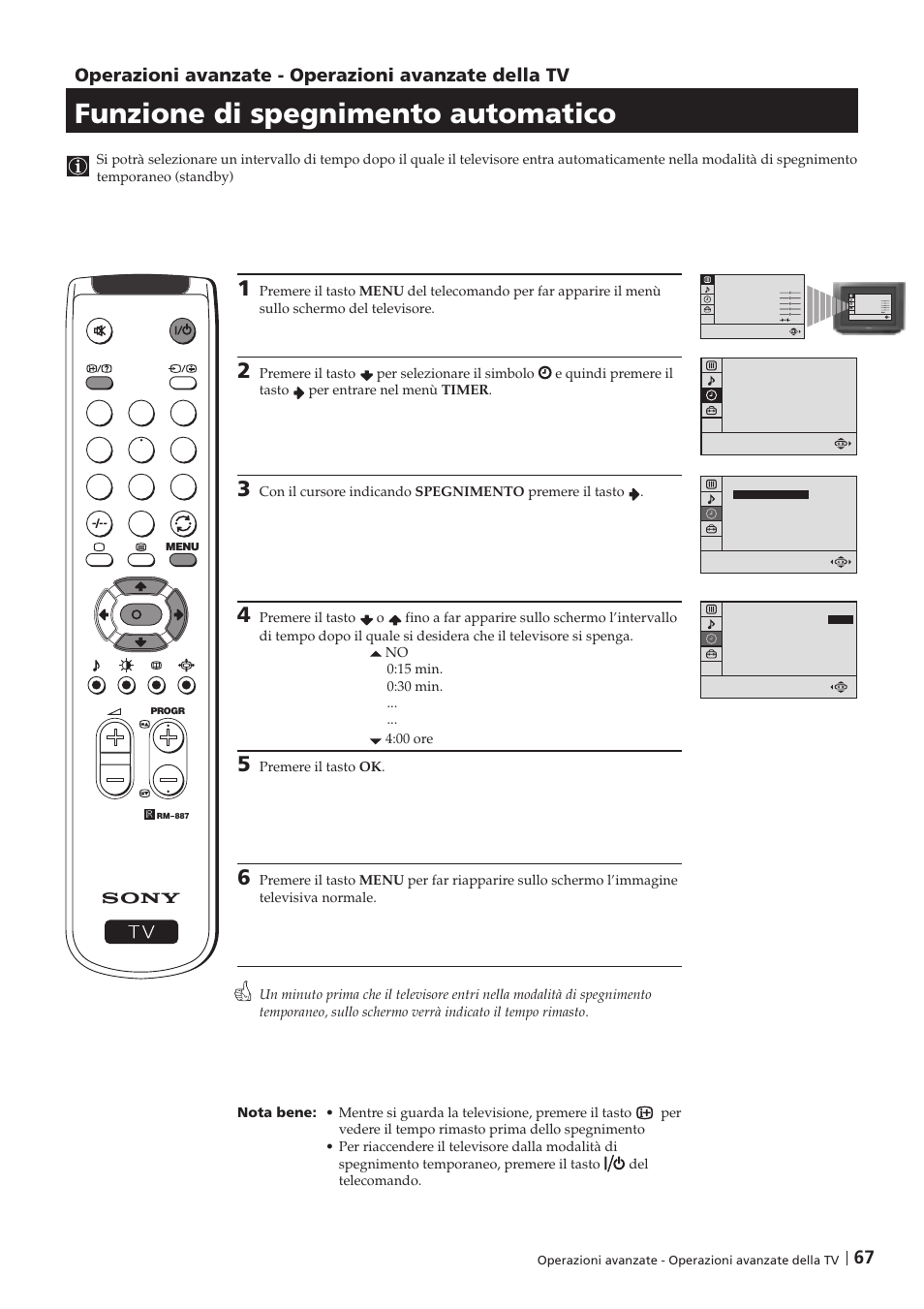 Funzione di spegnimento automatico | Sony KV-29FX201D User Manual | Page 67 / 98