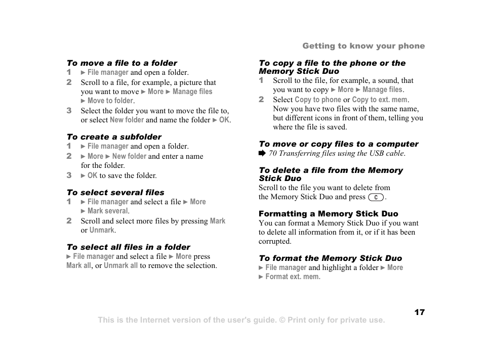 Sony Z800i User Manual | Page 17 / 99