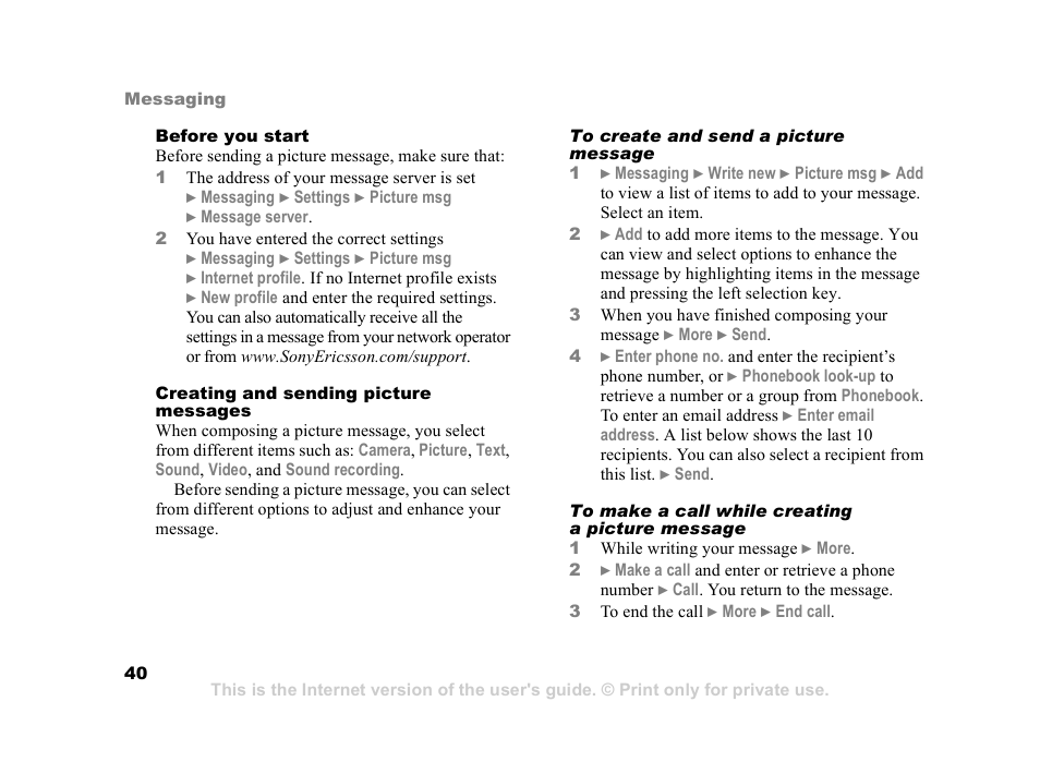 Sony Z800i User Manual | Page 40 / 99