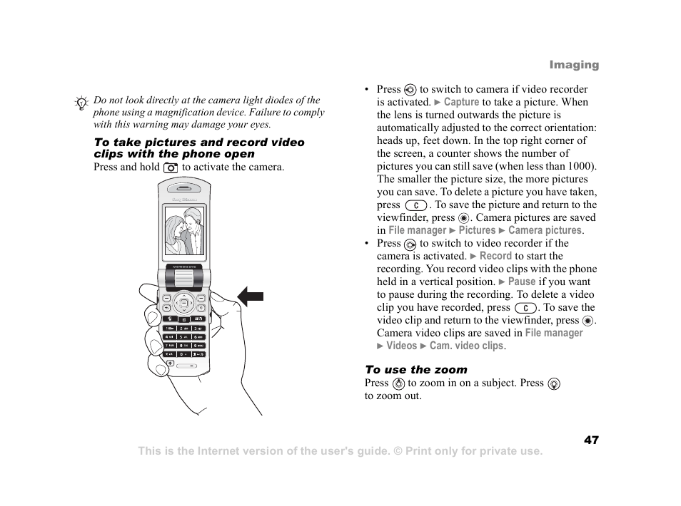 Sony Z800i User Manual | Page 47 / 99