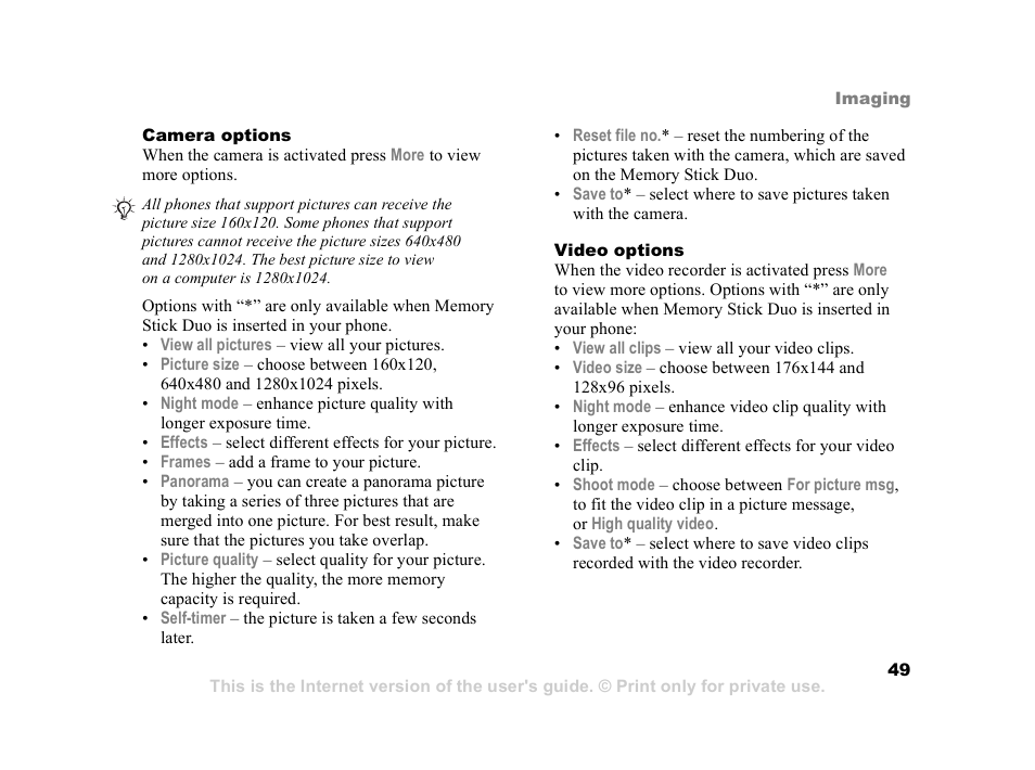 Sony Z800i User Manual | Page 49 / 99