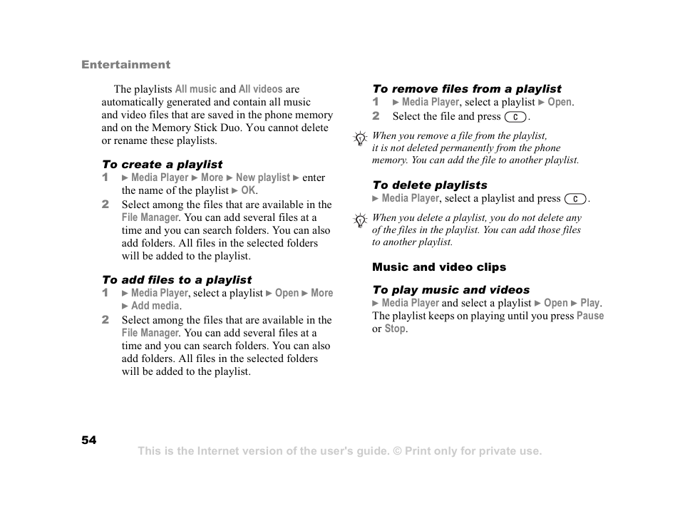 Sony Z800i User Manual | Page 54 / 99