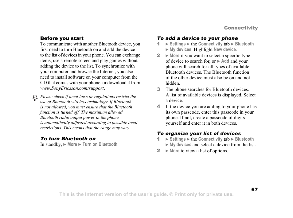 Sony Z800i User Manual | Page 67 / 99