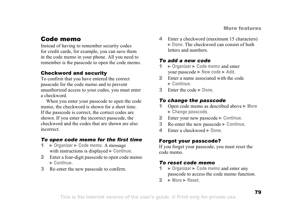 Sony Z800i User Manual | Page 79 / 99