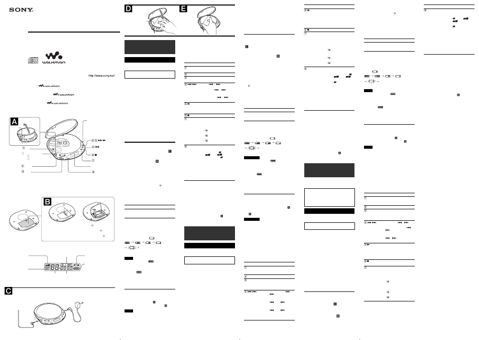 Sony D-E341 User Manual | 2 pages