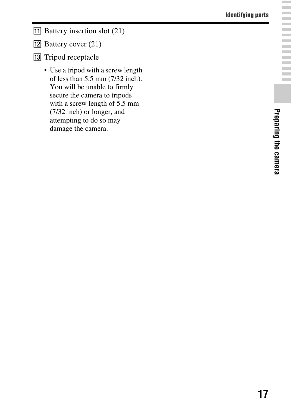 Sony A57 User Manual | Page 17 / 215