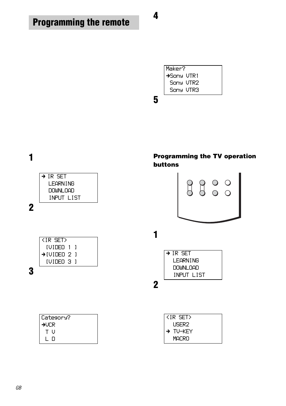 Programming the remote | Sony RM-LJ312 User Manual | Page 16 / 28