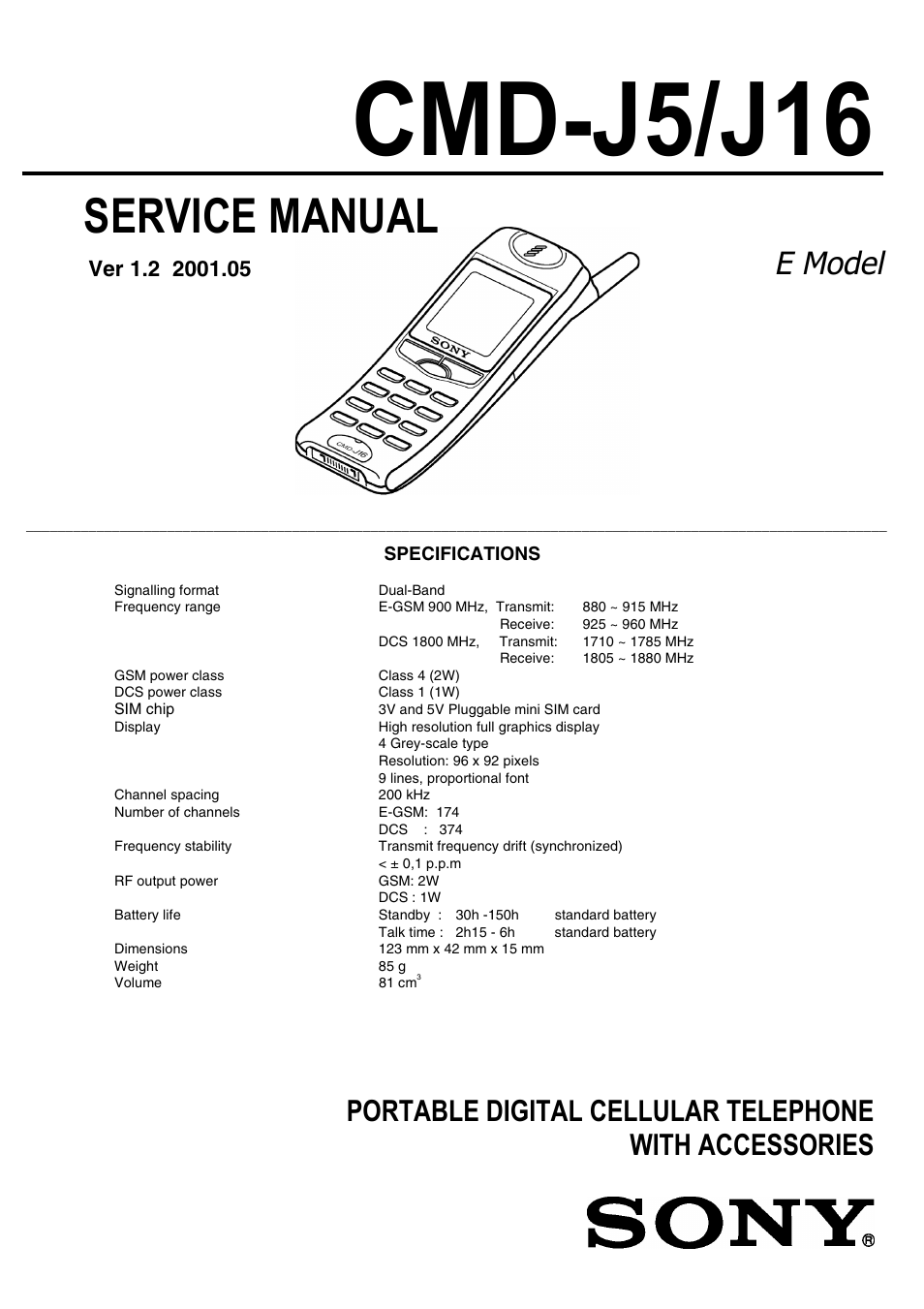 Sony CMD-J5/J16 User Manual | 20 pages