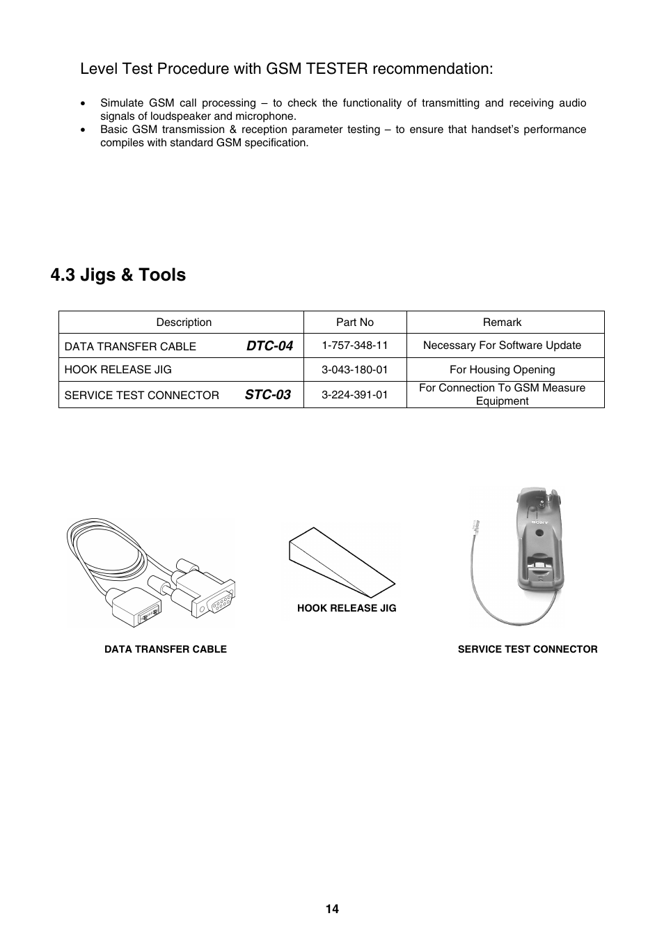 3 jigs & tools | Sony CMD-J5/J16 User Manual | Page 14 / 20