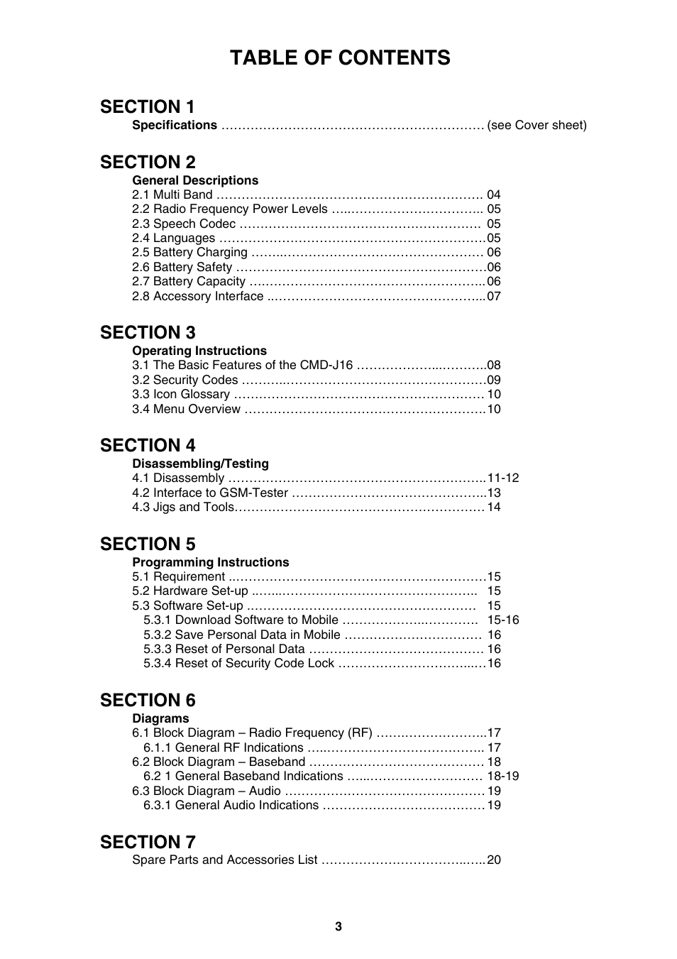 Sony CMD-J5/J16 User Manual | Page 3 / 20