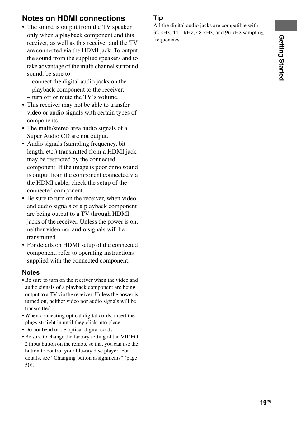 Sony HT-SF1100 User Manual | Page 19 / 60