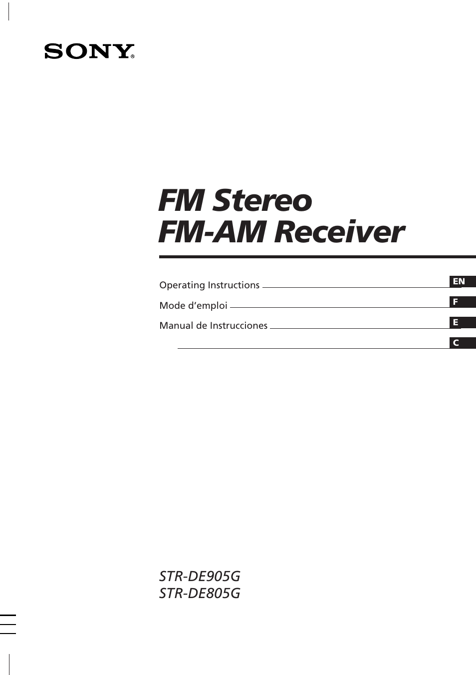 Sony STR-DE905G User Manual | 200 pages