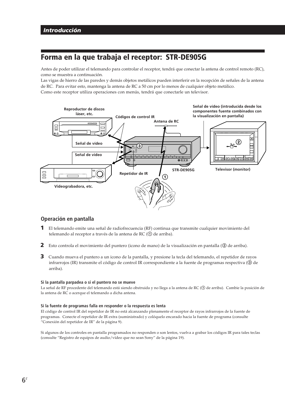 Forma en la que trabaja el receptor: str-de905g, Getting started, Operación en pantalla 1 | Introducción | Sony STR-DE905G User Manual | Page 106 / 200