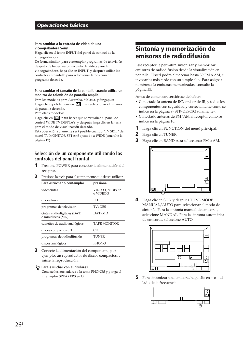 Operaciones básicas | Sony STR-DE905G User Manual | Page 126 / 200