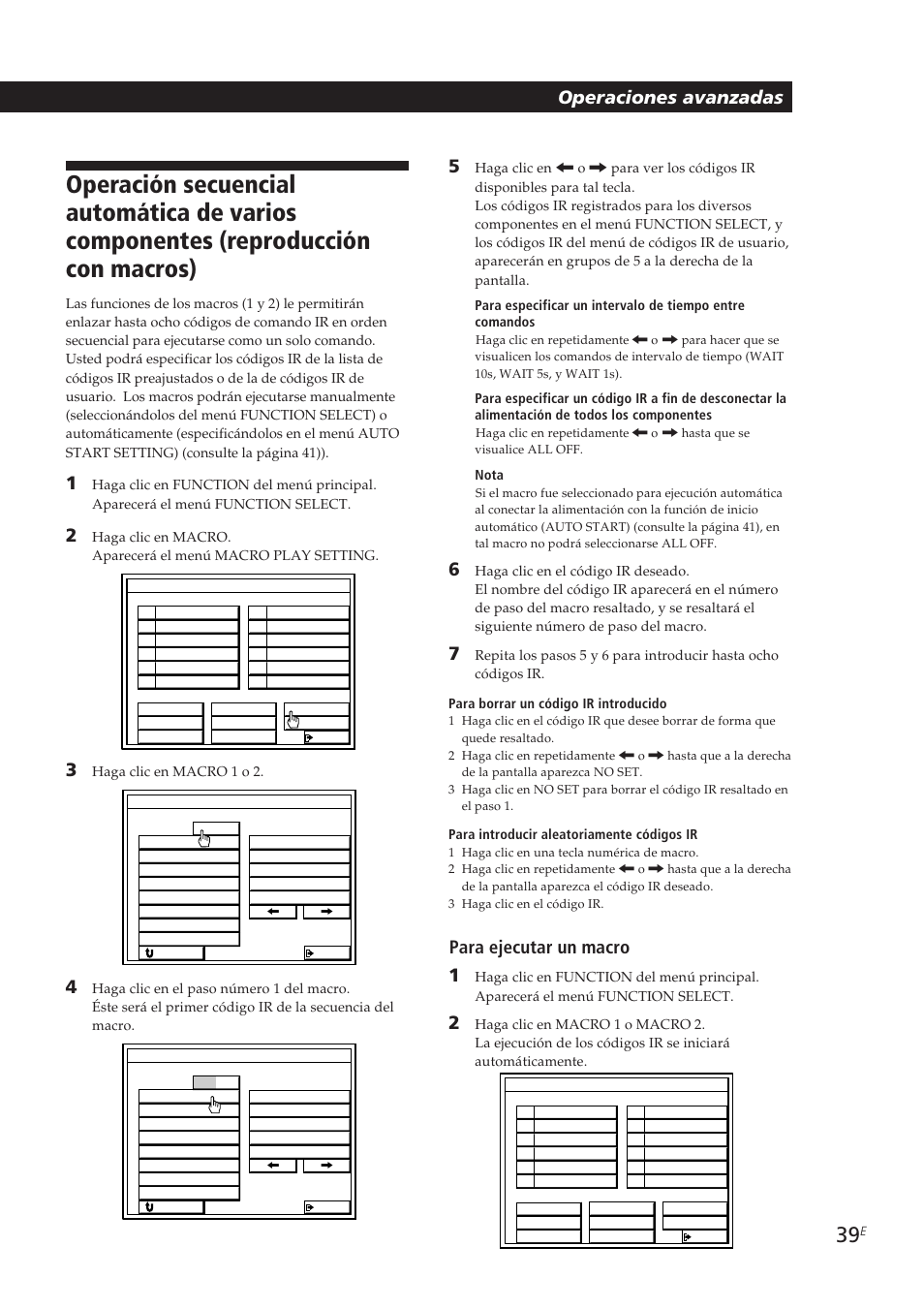 Operaciones avanzadas, Para ejecutar un macro 1 | Sony STR-DE905G User Manual | Page 139 / 200