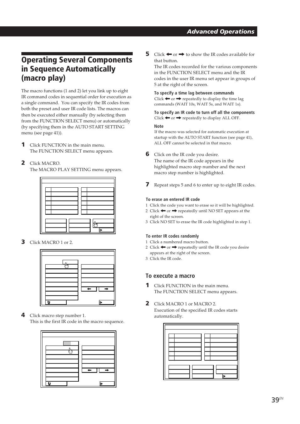 Advanced operations | Sony STR-DE905G User Manual | Page 39 / 200