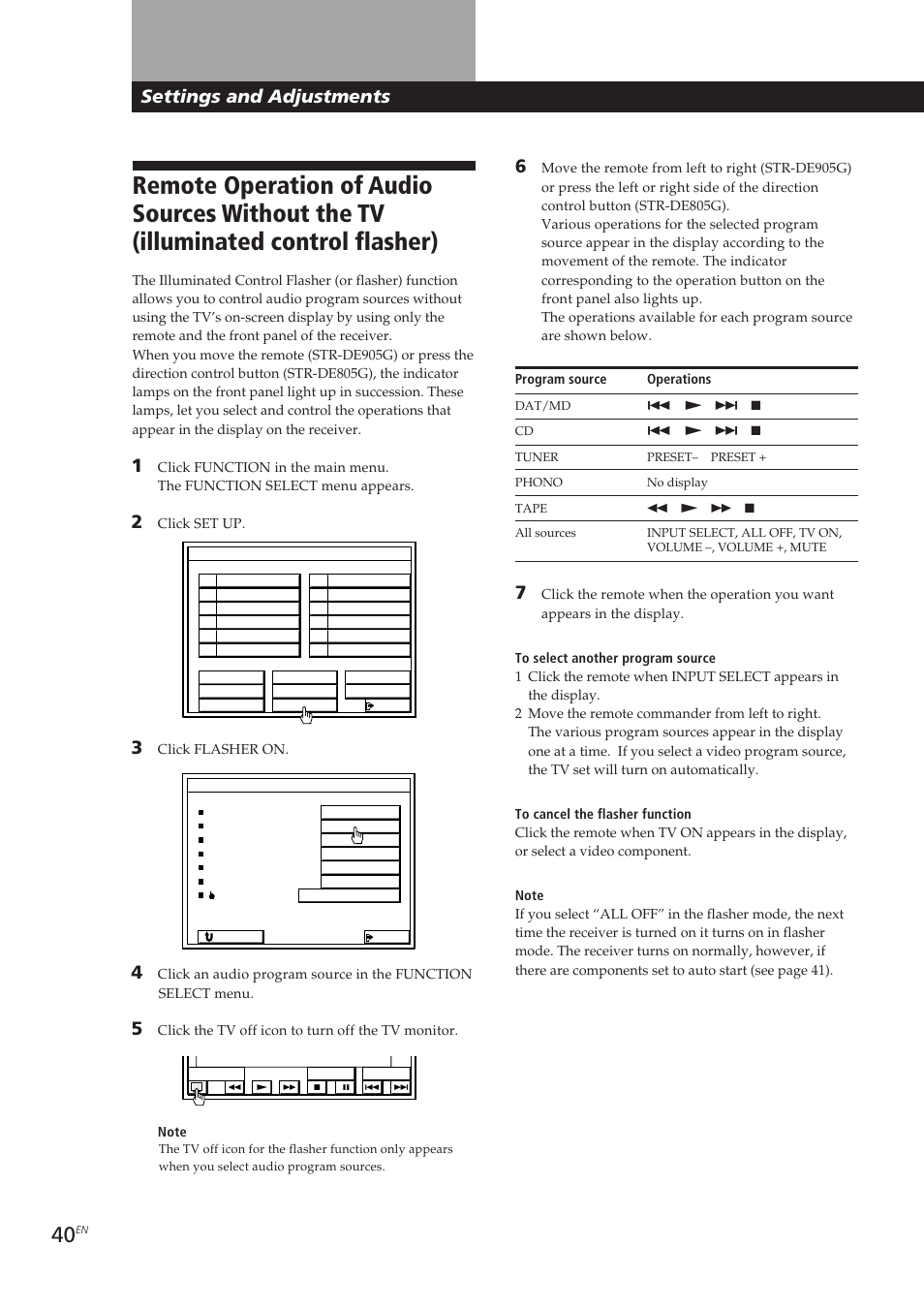 Settings and adjustments | Sony STR-DE905G User Manual | Page 40 / 200