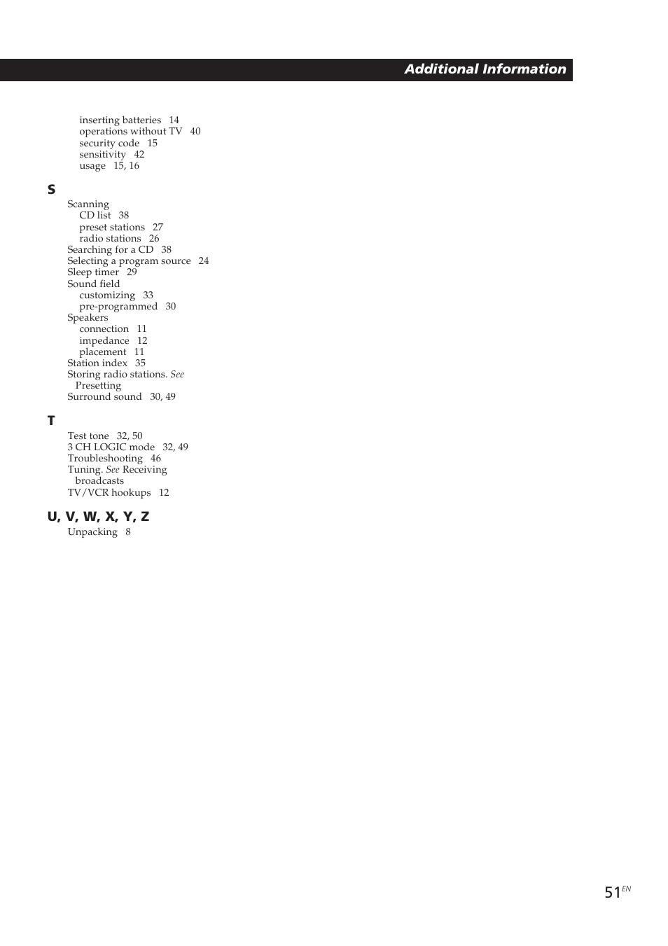 Sony STR-DE905G User Manual | Page 51 / 200