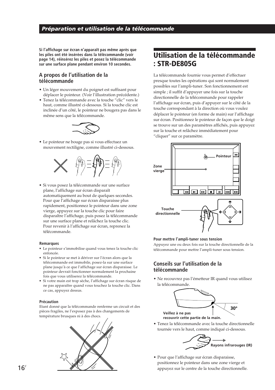 Utilisation de la télécommande : str-de805g, Préparation et utilisation de la télécommande, A propos de l’utilisation de la télécommande | Conseils sur l’utilisation de la télécommande, Mm â µ | Sony STR-DE905G User Manual | Page 66 / 200