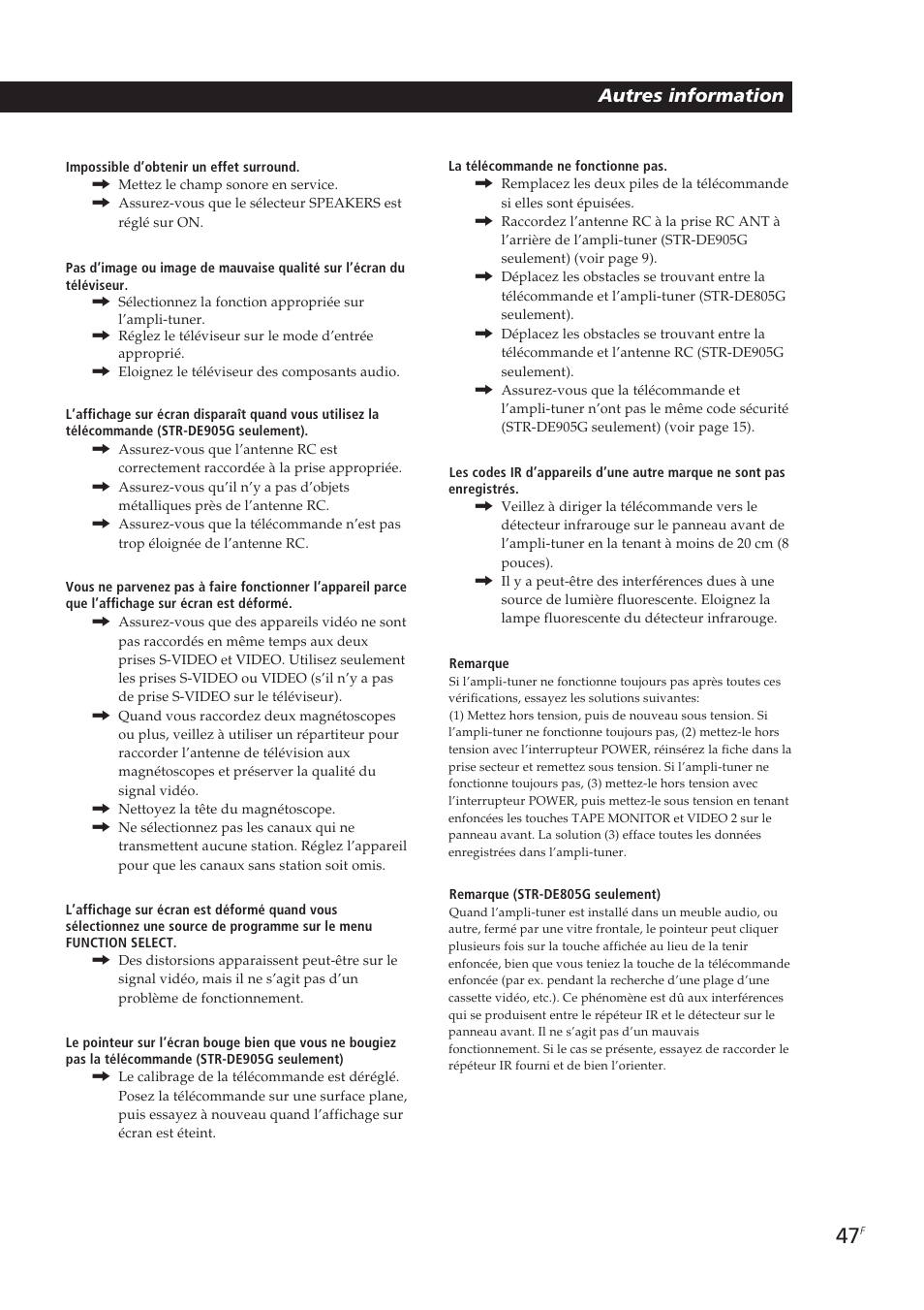 Autres information | Sony STR-DE905G User Manual | Page 97 / 200