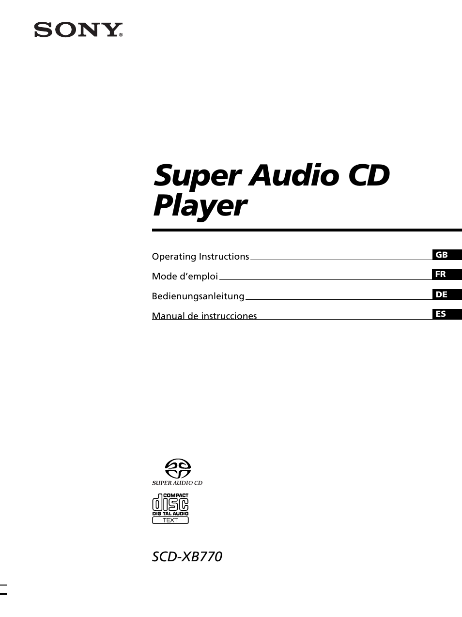 Sony SCD-XB770 User Manual | 112 pages