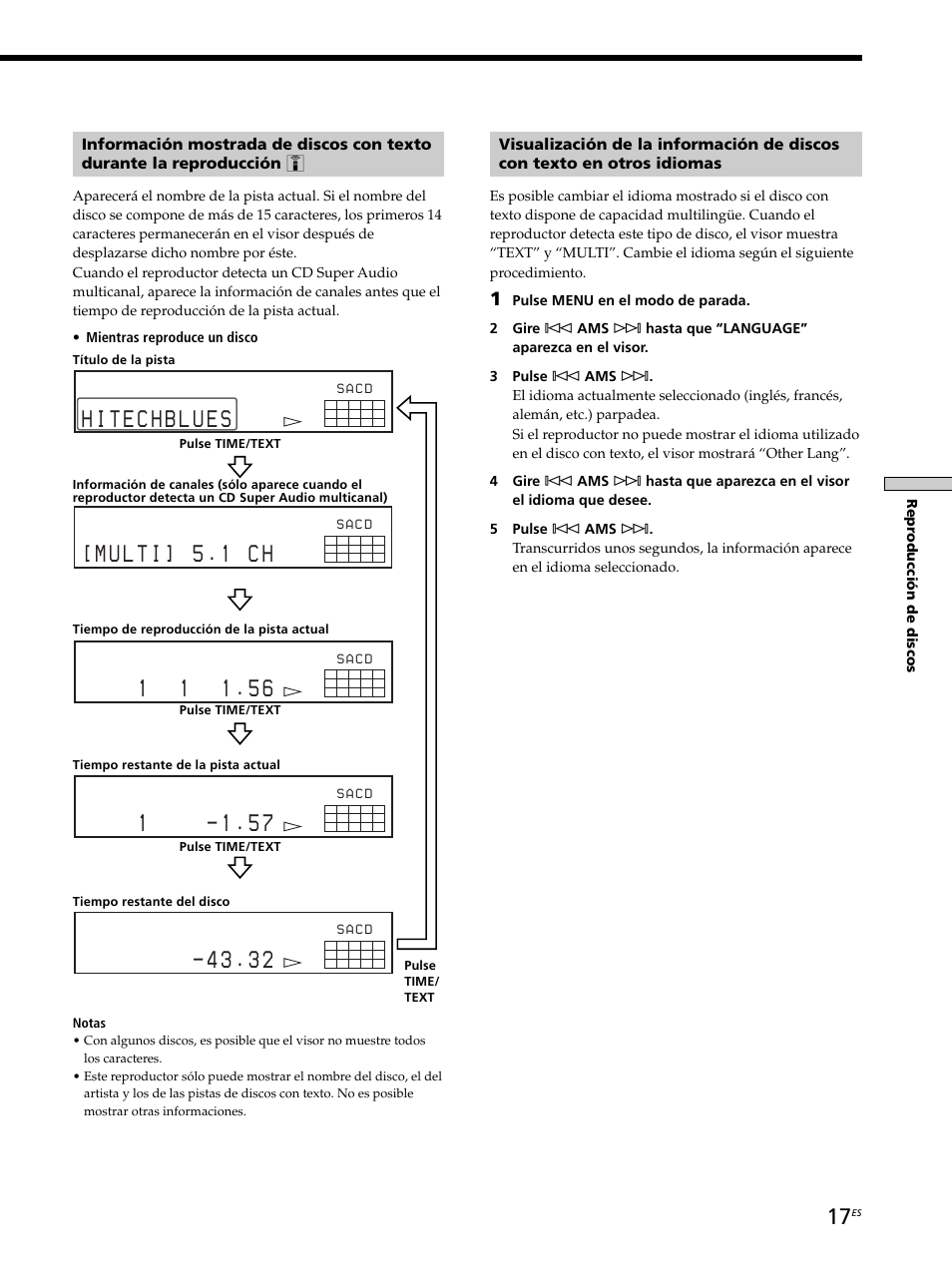 Repr oducción de discos | Sony SCD-XB770 User Manual | Page 101 / 112