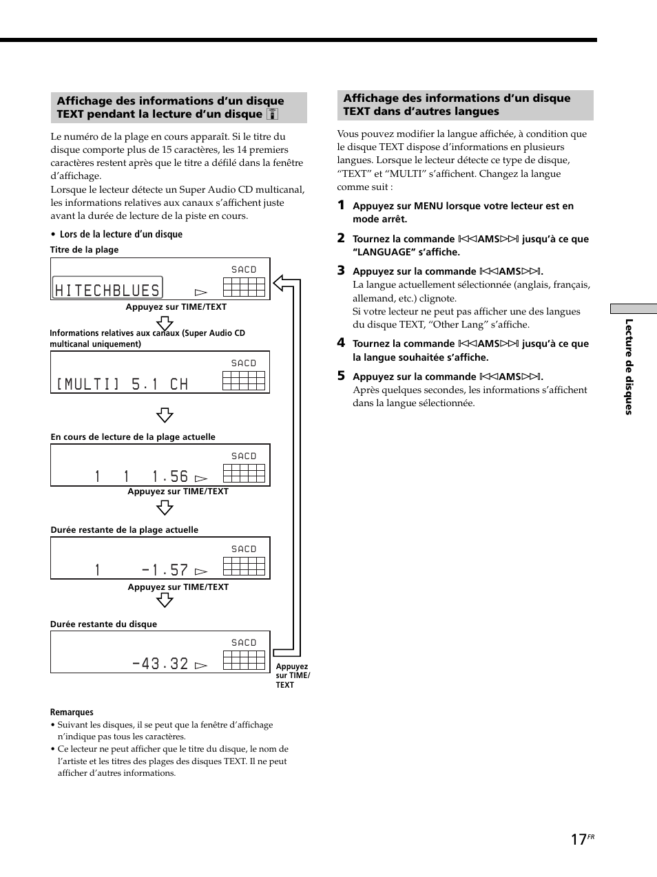 Lectur e de disques | Sony SCD-XB770 User Manual | Page 45 / 112