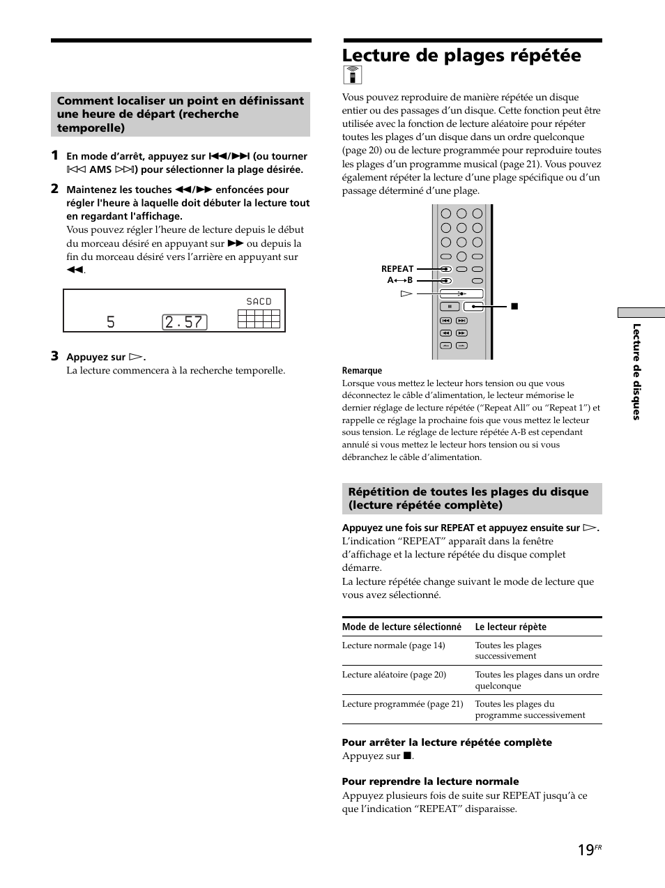 Lecture de plages répétée z | Sony SCD-XB770 User Manual | Page 47 / 112