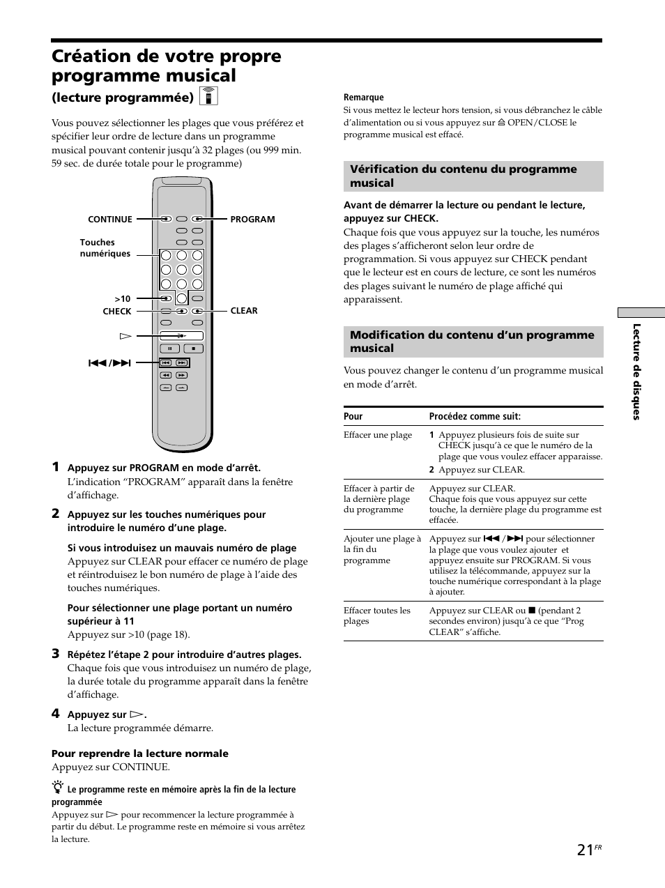Création de votre propre programme musical | Sony SCD-XB770 User Manual | Page 49 / 112
