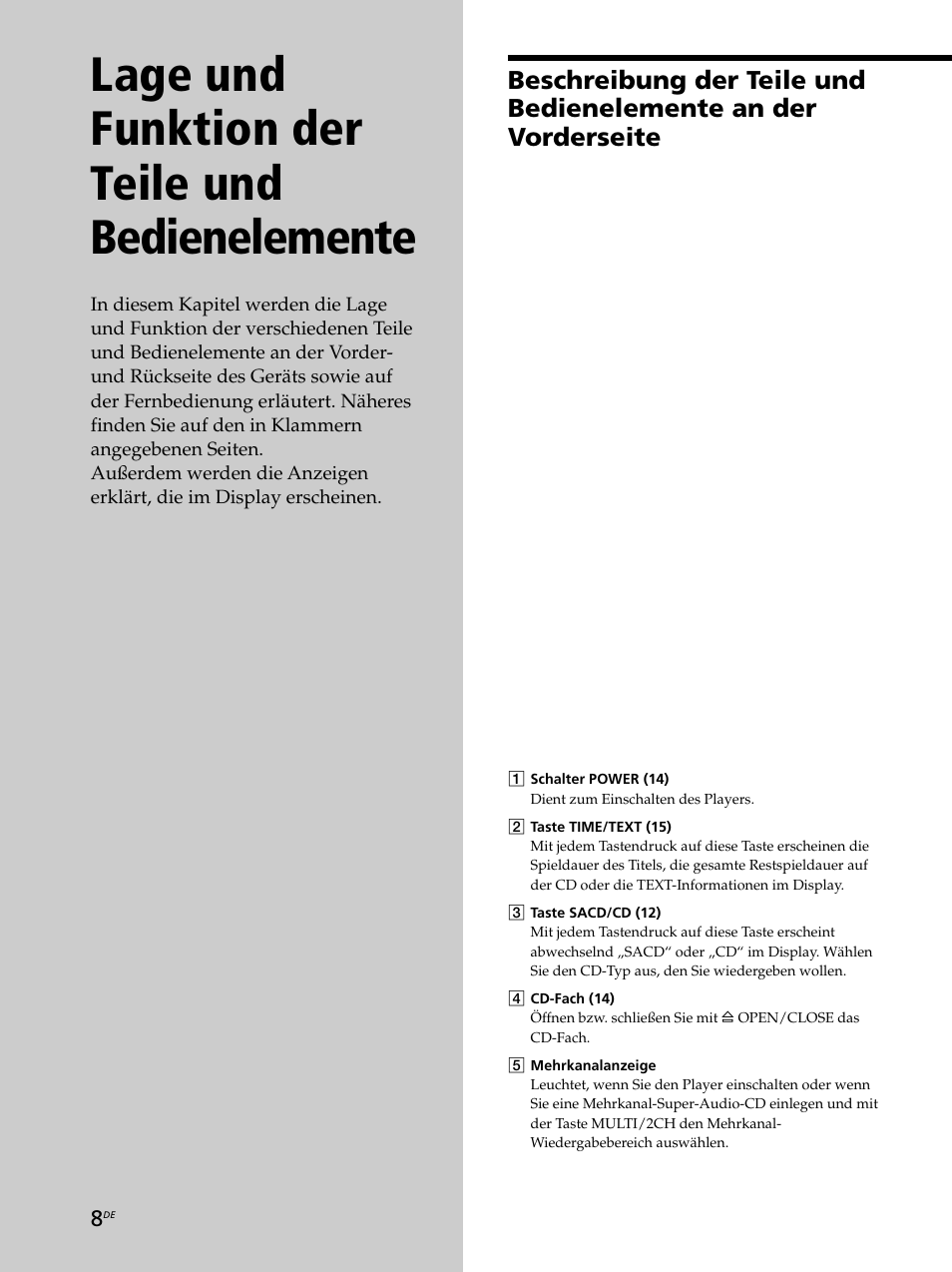 Lage und funktion der teile und bedienelemente | Sony SCD-XB770 User Manual | Page 64 / 112