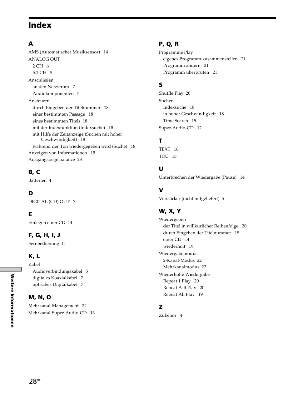 Index, B, c, F, g, h, i, j | K, l, M, n, o, P, q, r, W, x, y | Sony SCD-XB770 User Manual | Page 84 / 112