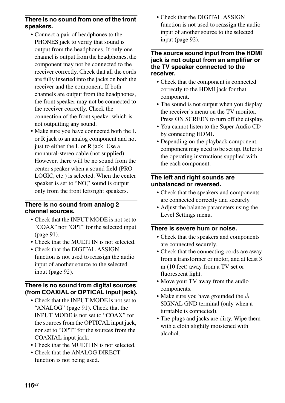 Sony STR-DG1000 User Manual | Page 116 / 123