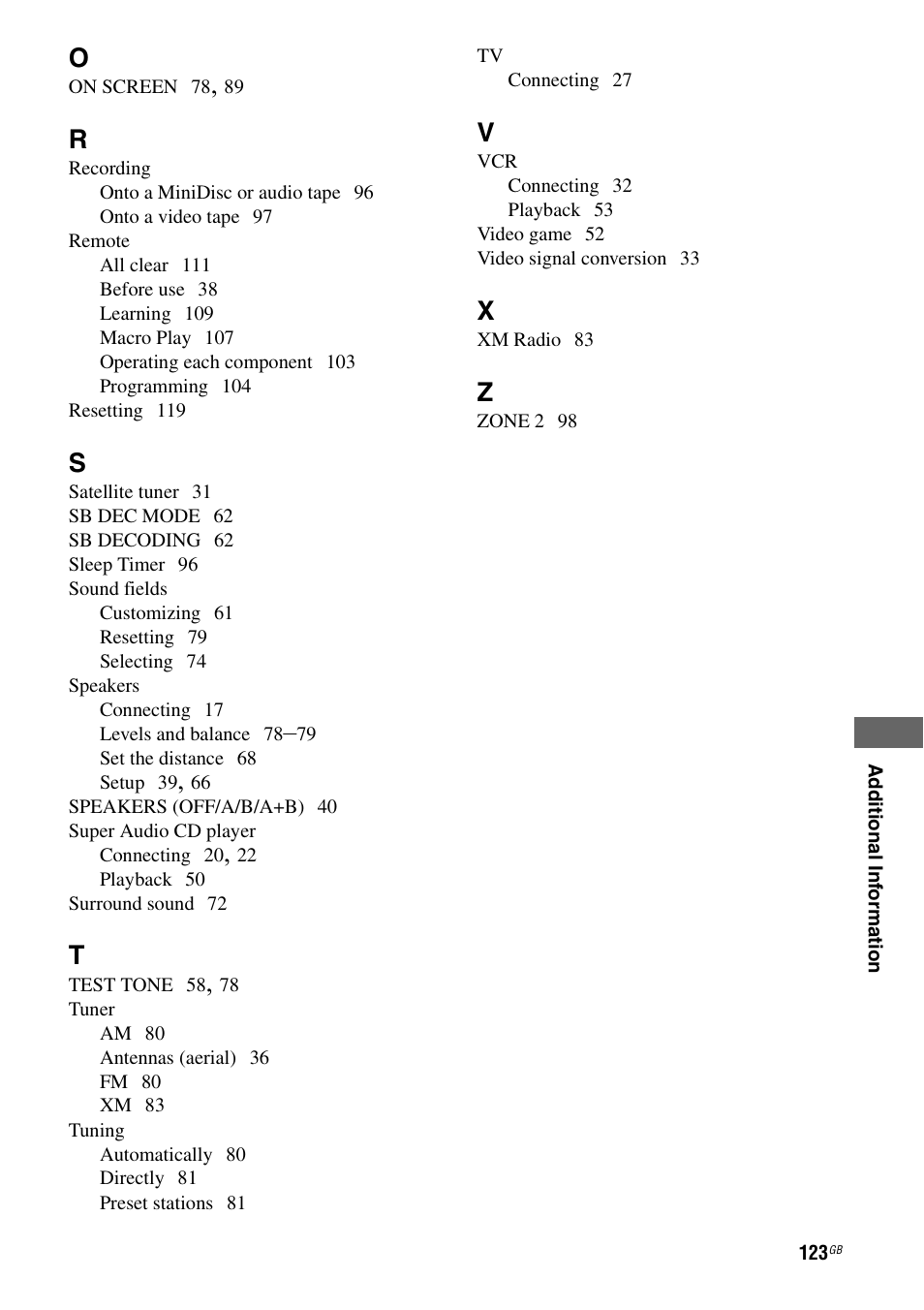 Sony STR-DG1000 User Manual | Page 123 / 123