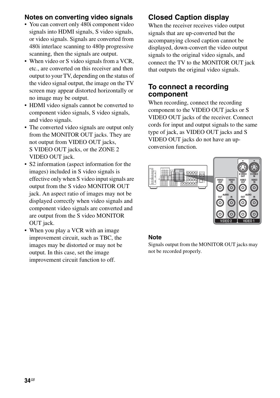 Closed caption display | Sony STR-DG1000 User Manual | Page 34 / 123