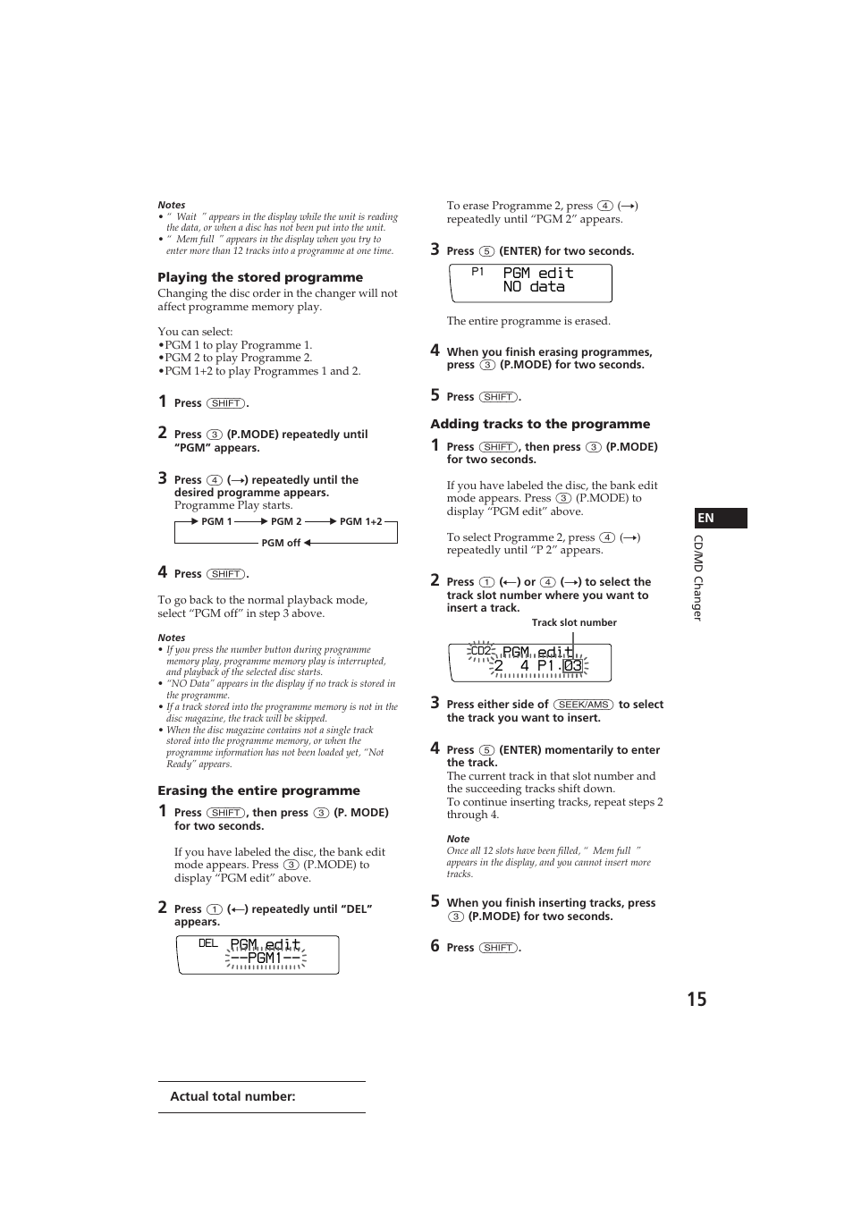 Sony CDX-C910 User Manual | Page 15 / 62