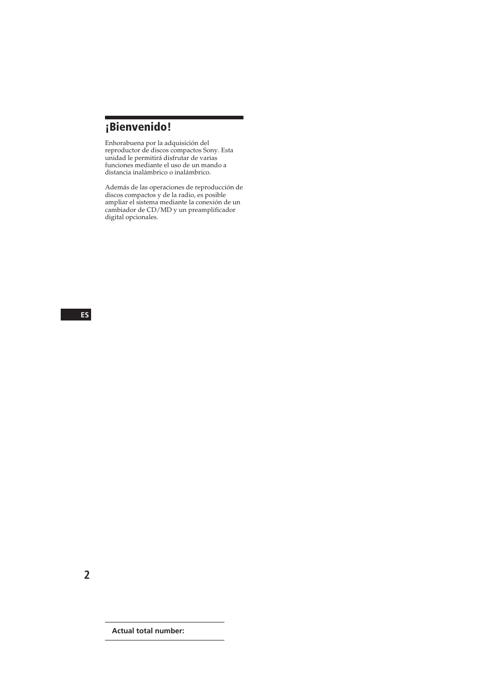 Bienvenido | Sony CDX-C910 User Manual | Page 32 / 62