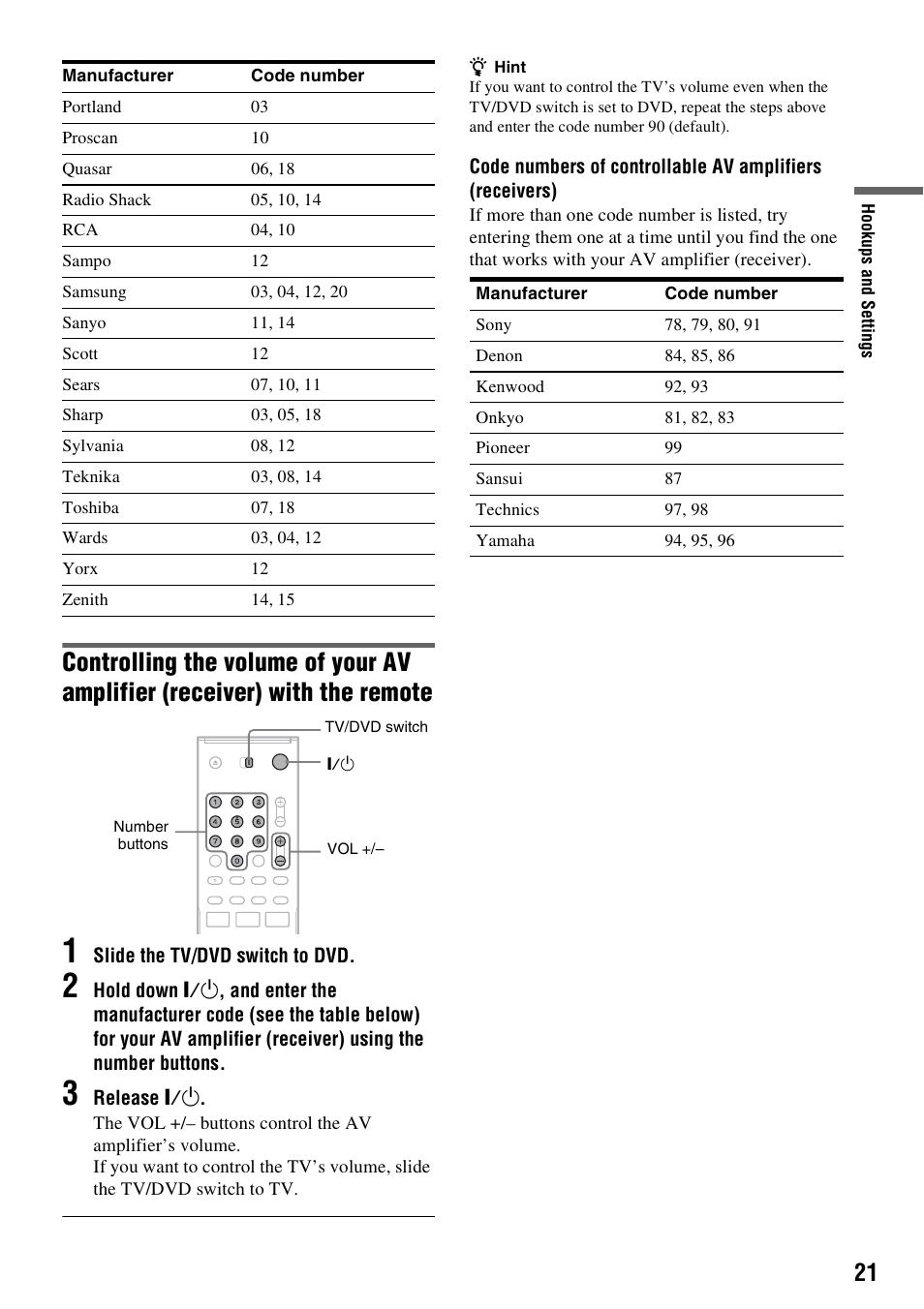 Sony RDR-GX315 User Manual | Page 21 / 100