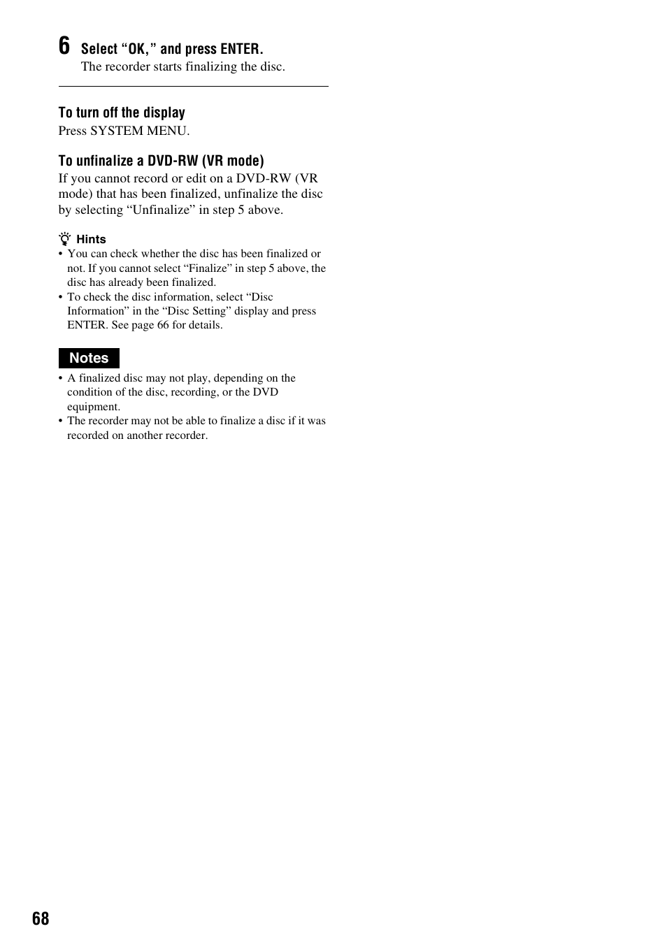 Sony RDR-GX315 User Manual | Page 68 / 100