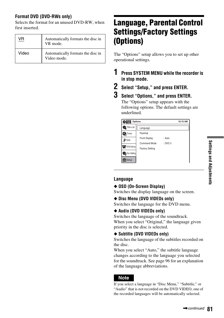 Sony RDR-GX315 User Manual | Page 81 / 100