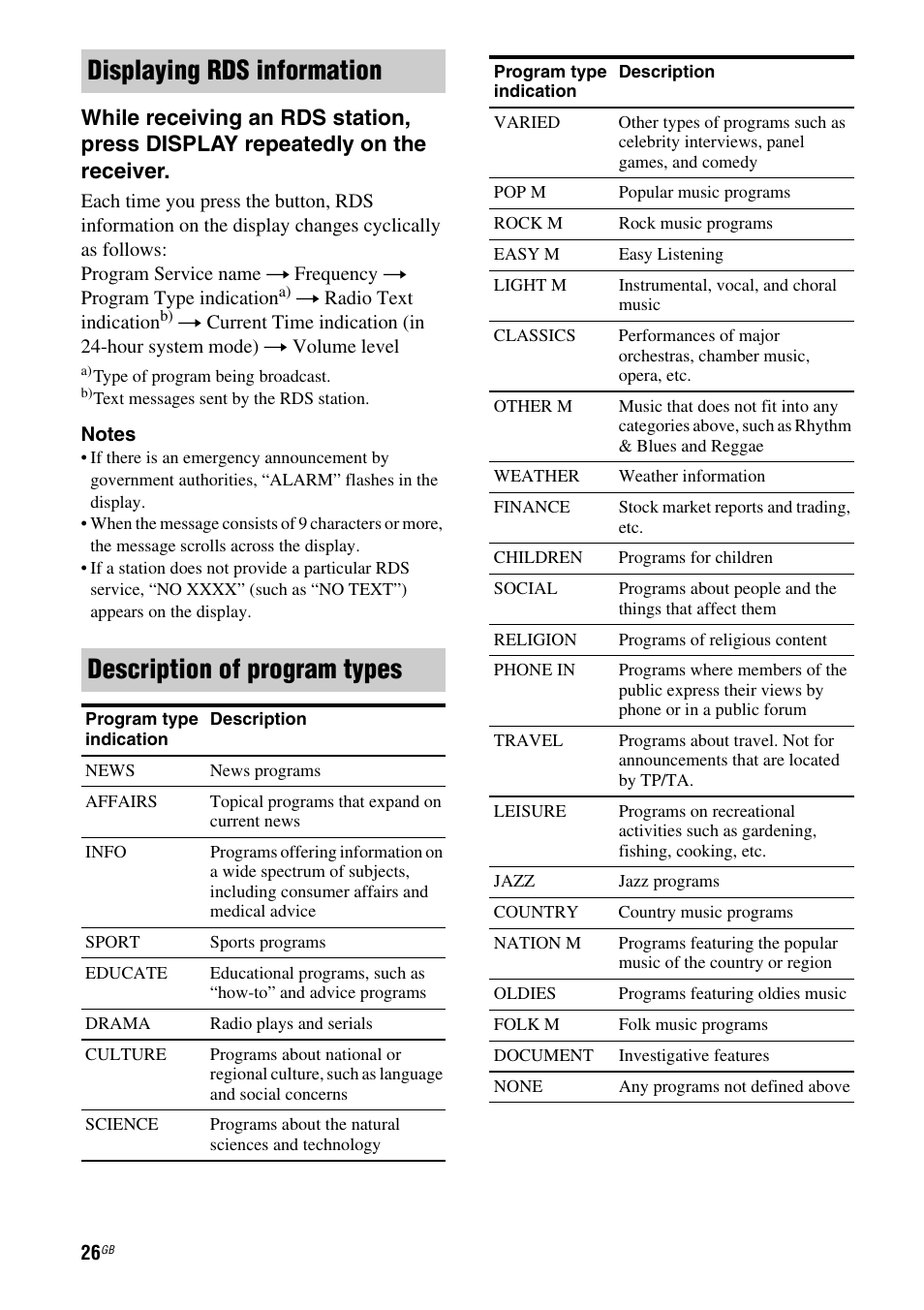 E 26 | Sony STR-DH100 User Manual | Page 26 / 36