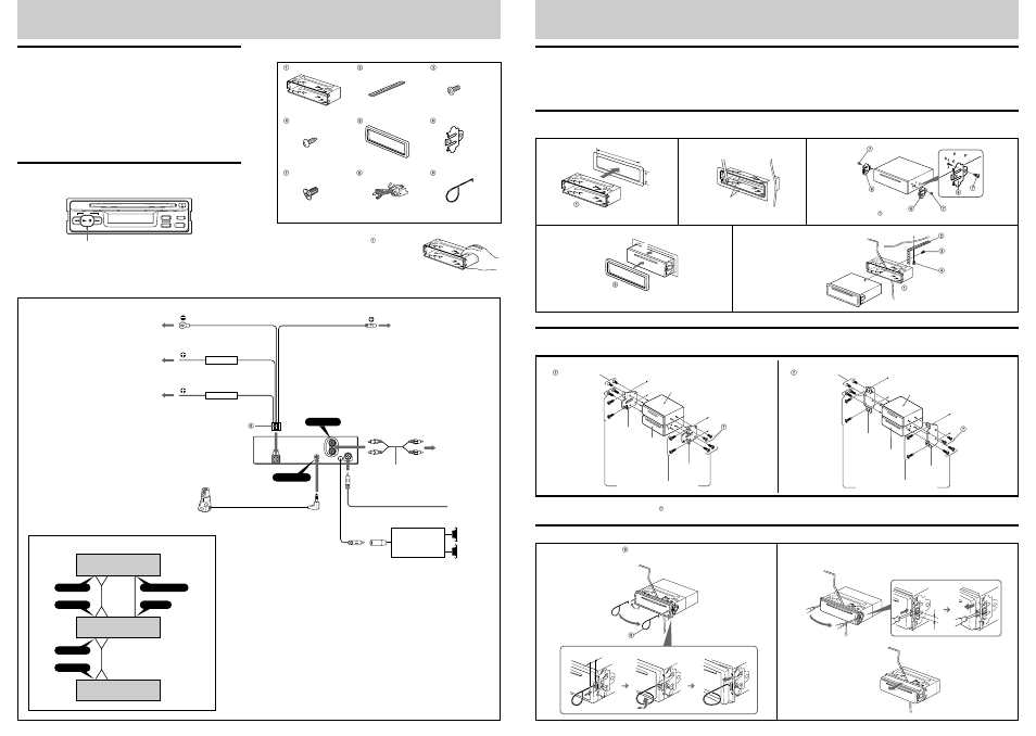 Repeat, Installation, Connections | Sony CDX1000RF User Manual | Page 2 / 2